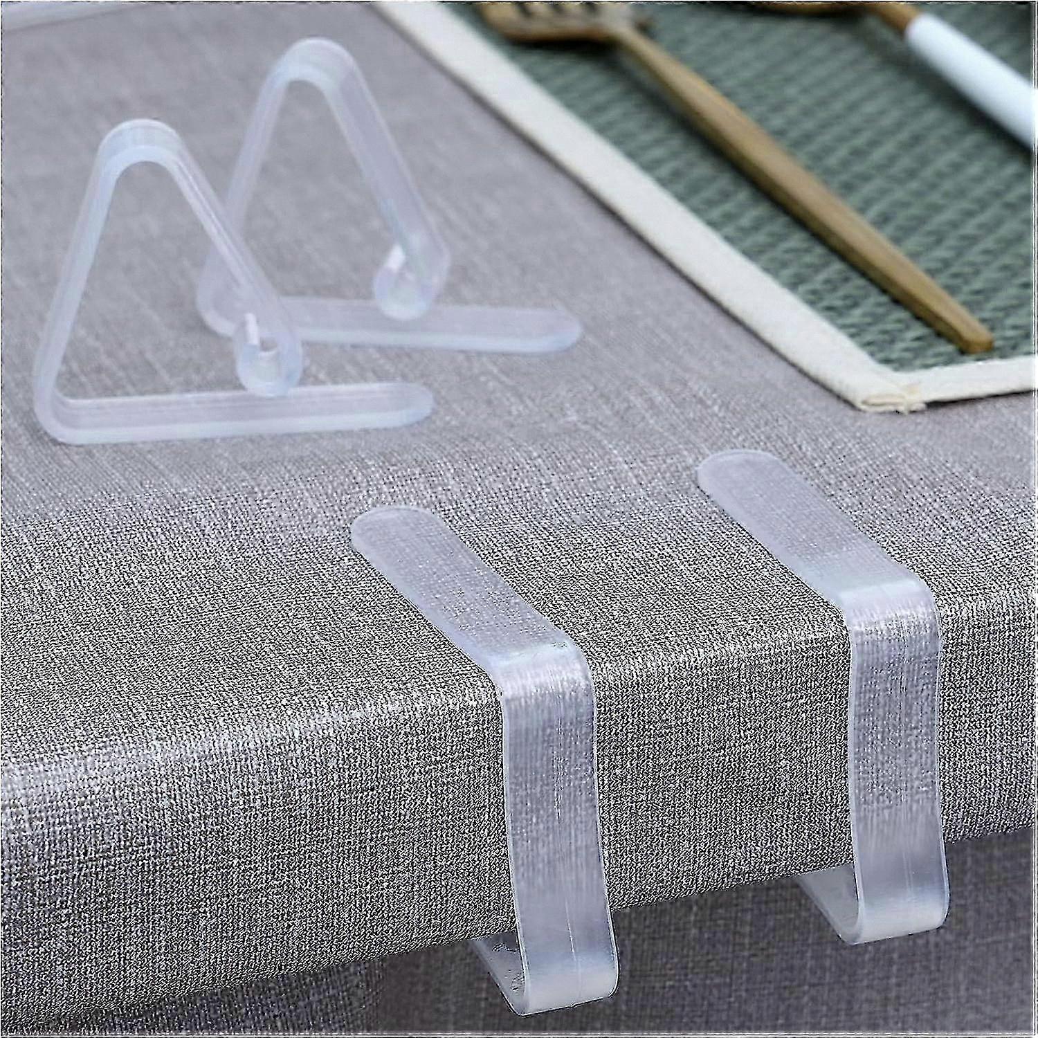 16-Pack Transparent Tablecloth Holders, Clear Plastic Cloth Clips for Secure Fit