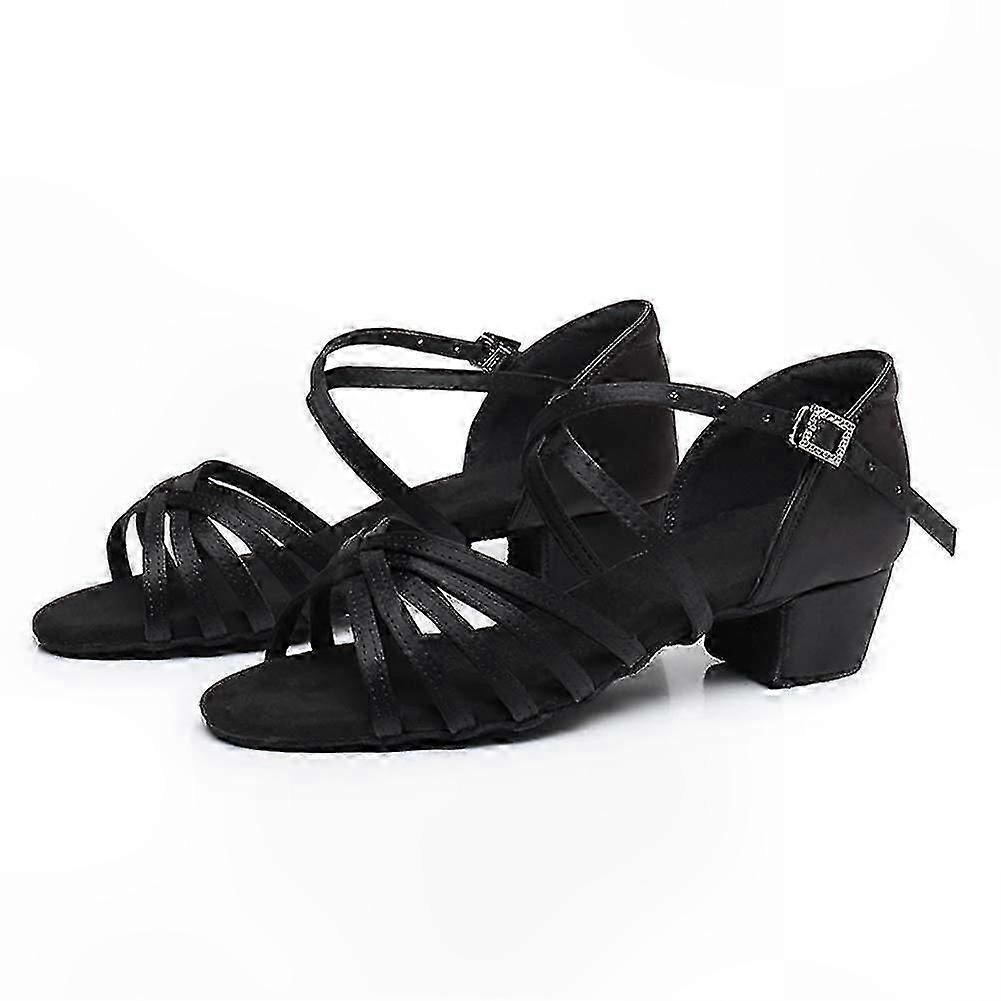 Professional Latin Dance Shoes with Crossed Strap for Stage and Practice