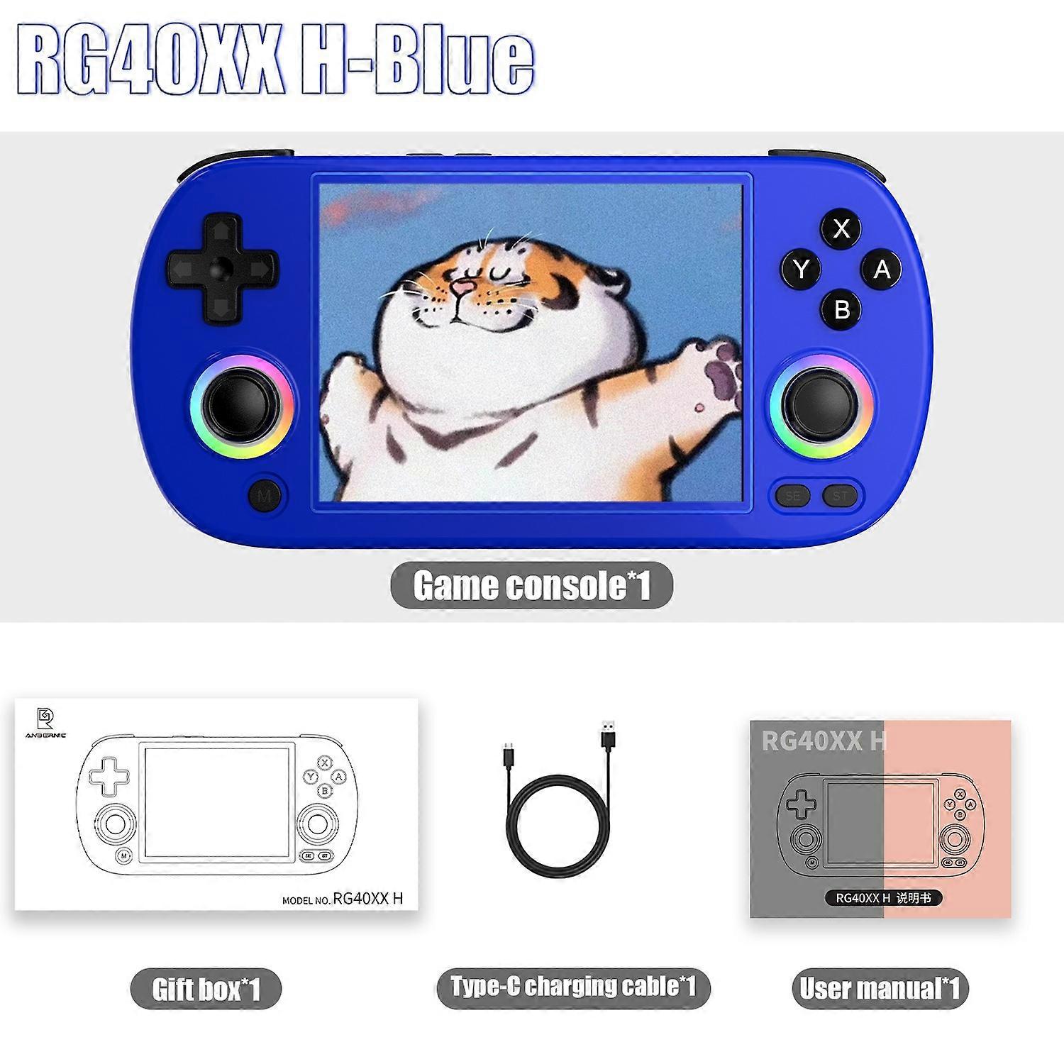 ANBERNIC RG40XX H Handheld Gaming Console, 4.0-inch 640*480 IPS screen, 3200mAh battery, 64-bit system.
