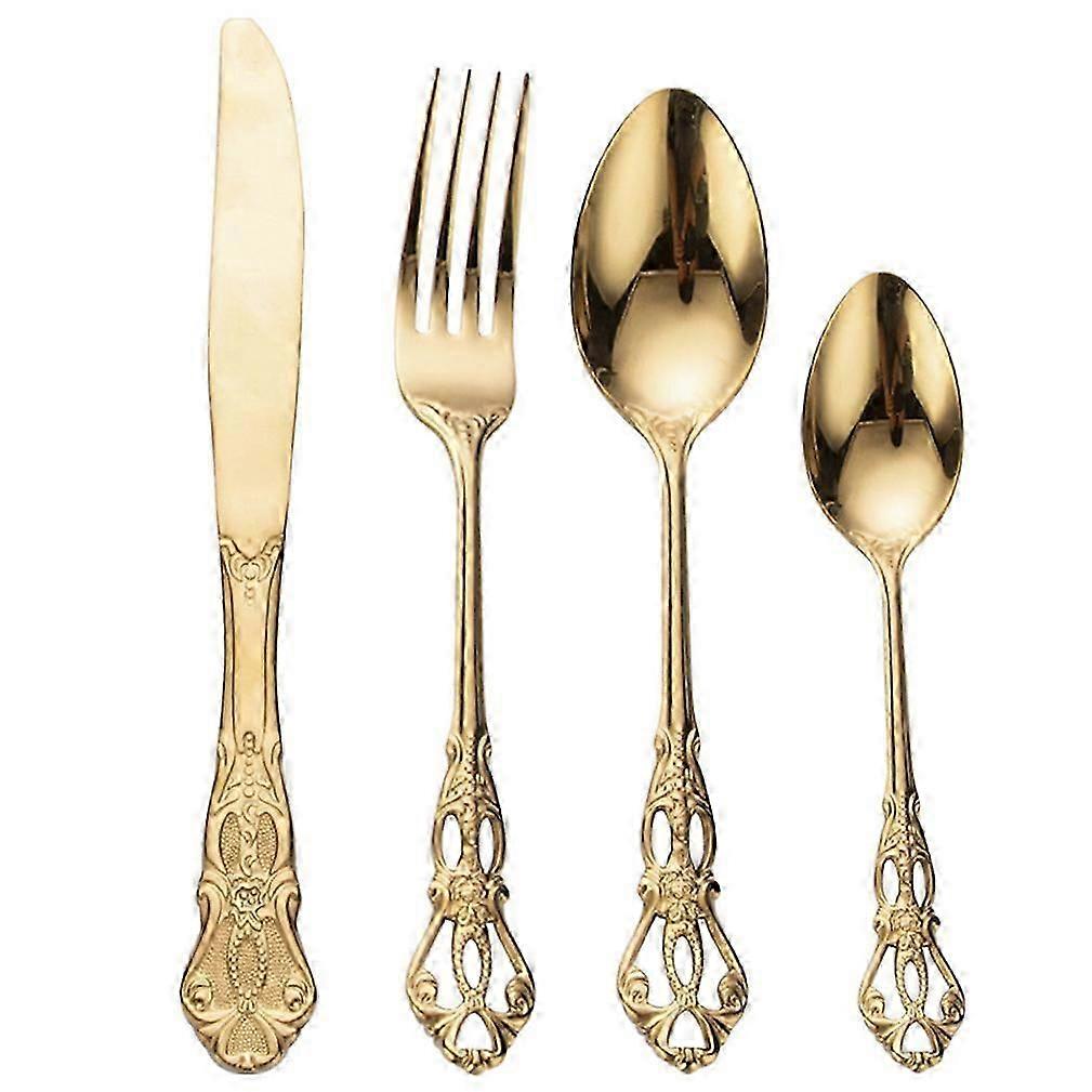 4pcs Cutlery Set Tableware Tableware Spoons Knife Fork Stainless Steel Nodic