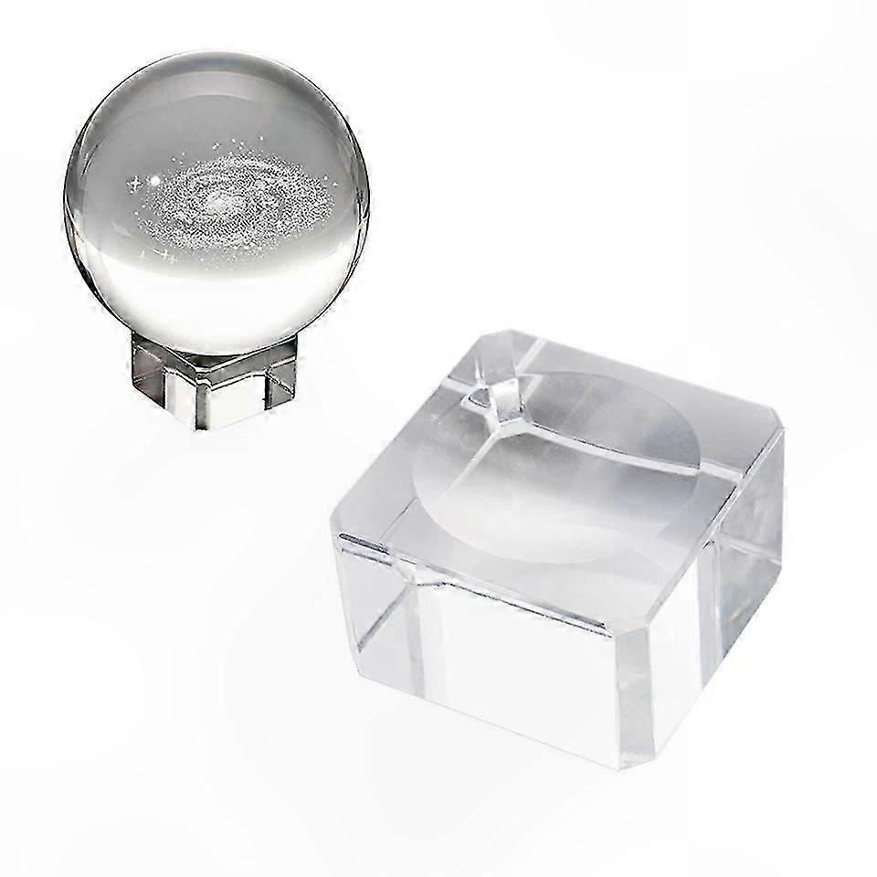 Crystal Ball Display Stand Set, 3PCS Clear Base Holder for Home Decoration