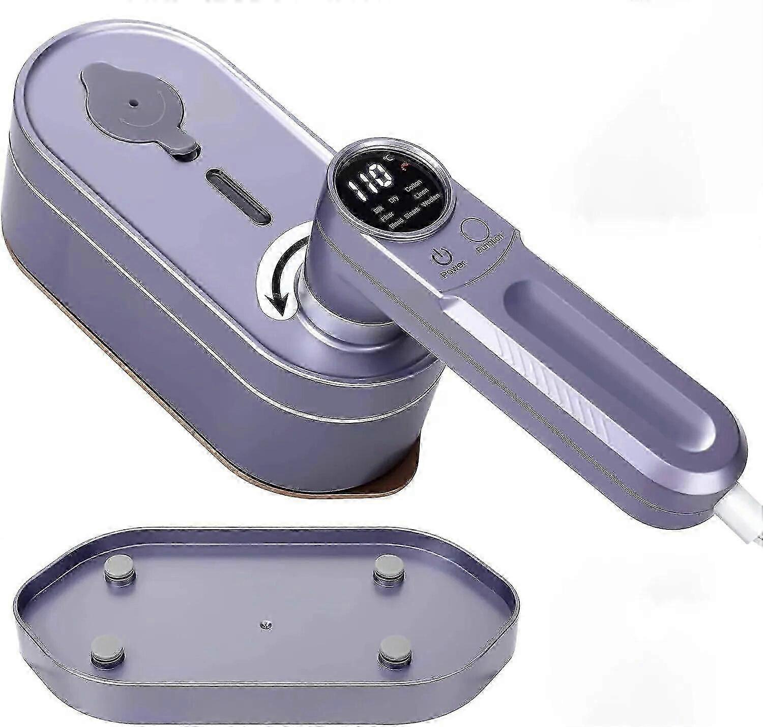 Faltbares Dampfbügeleisen mit digitalem Bildschirm 2 in 1 Trocken- und Nassbügel-Handbekleidungsdampfer Klein mit 8 voreingestelltem Dampf