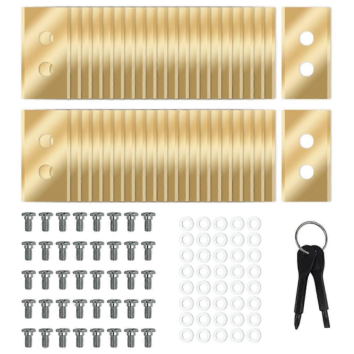 40Pcs Replacement Blades with Washers Screws for Luba & Yuka All Series, Replacement Robotic Lawnmower Blades