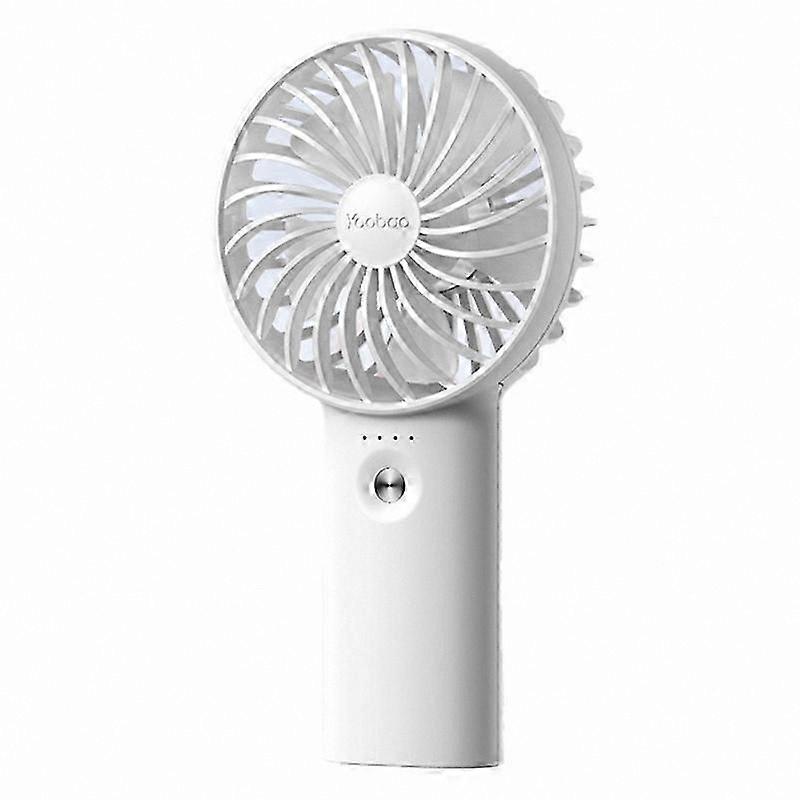 Mini Handheld Fan with 5000mAh Battery, 3 Speed Settings for Cooling, Portable Design, White