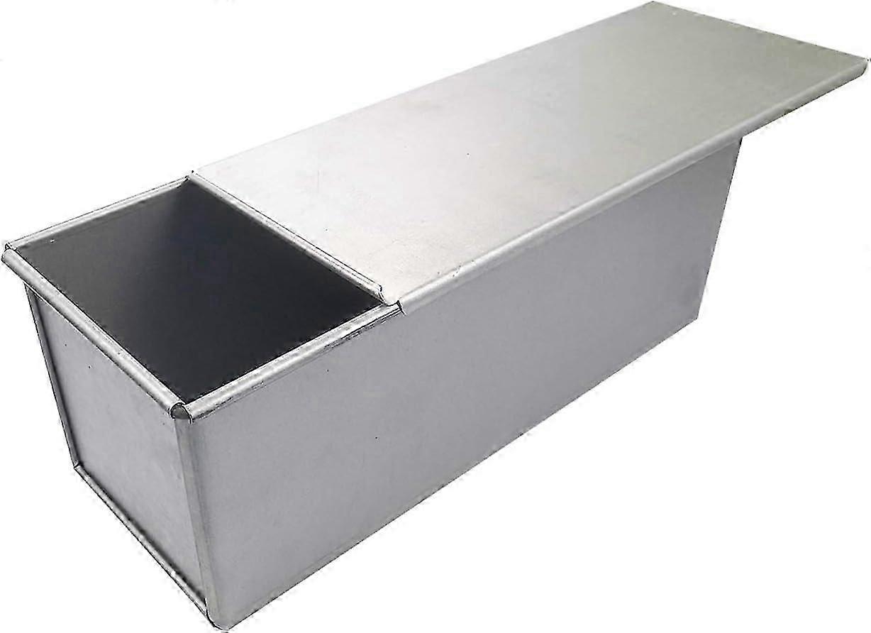 Pullman Loaf Pan with Lid, 1.65Lb Dough Capacity Non-stick Rectangle Flat Toast Box - Silver (750G), EU Standard