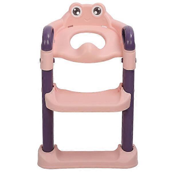 Training toilet ladder seat, pink, safe and foldable with a comfortable cushion