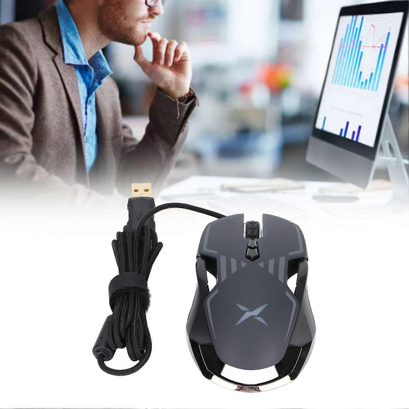 Gaming Mouse Adjustable DPI Ergonomic Design RGB Backlit Lightweight Durabl Wired Mouse for Desktop Laptop Notebook