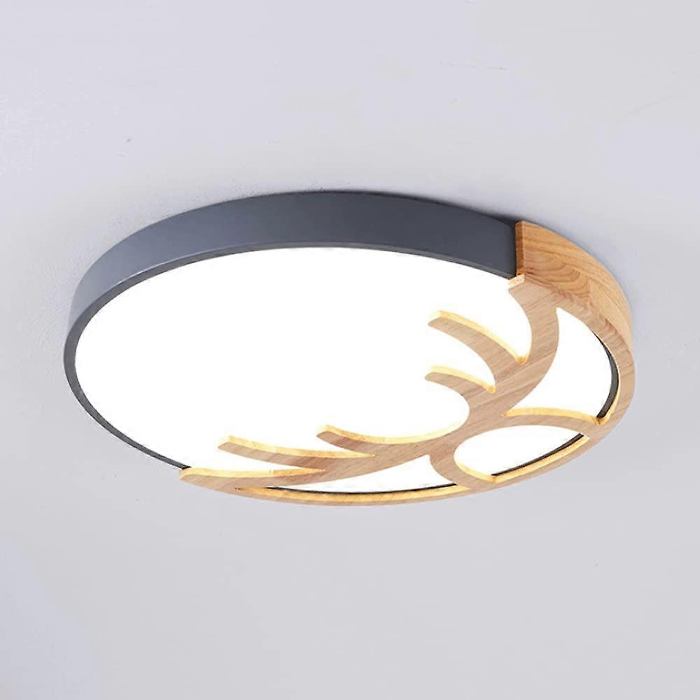 Ultra-Thin Energy-Saving LED Ceiling Light 19.7-Inch Natural Gray Close-To-Ceiling Flat Fixture, Scandinavian Macaron