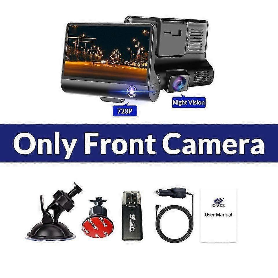 E-ACE Car DVR 1080P 3 Camera Lens DVR Dash Cam 170 Wide Angle G-Sensor Auto Rearview Recorder Support Night Vision