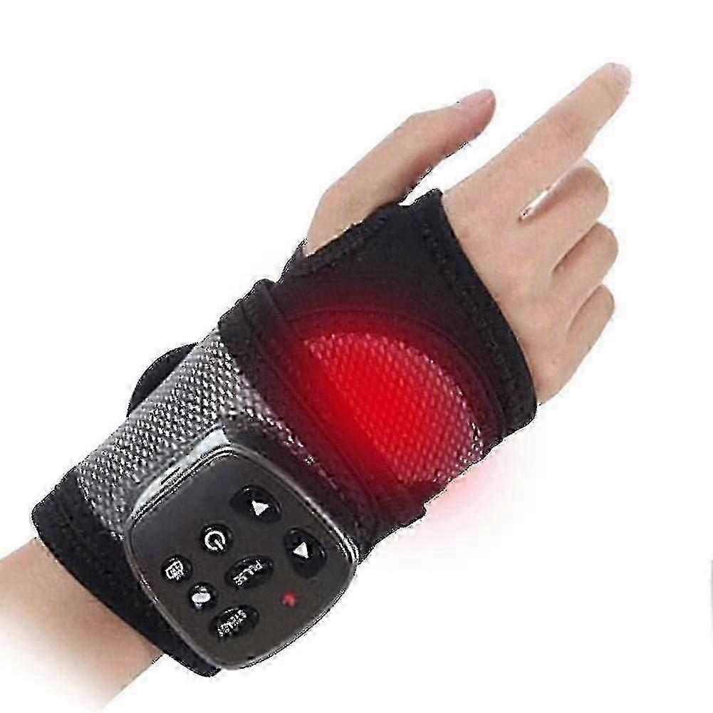Hand and wrist brace for carpal tunnel pain relief with vibration massage