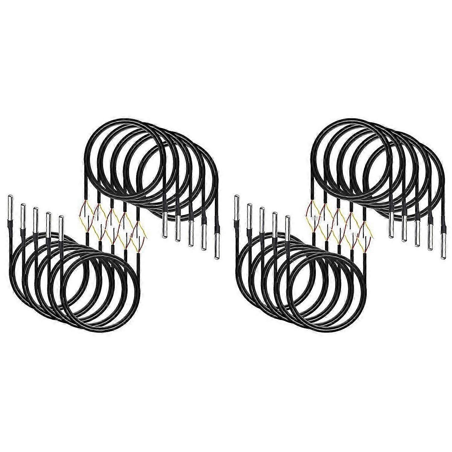 10Pcs Temperature Sensor, (-55℃- +125℃) - 1 Meter/3.2Ft