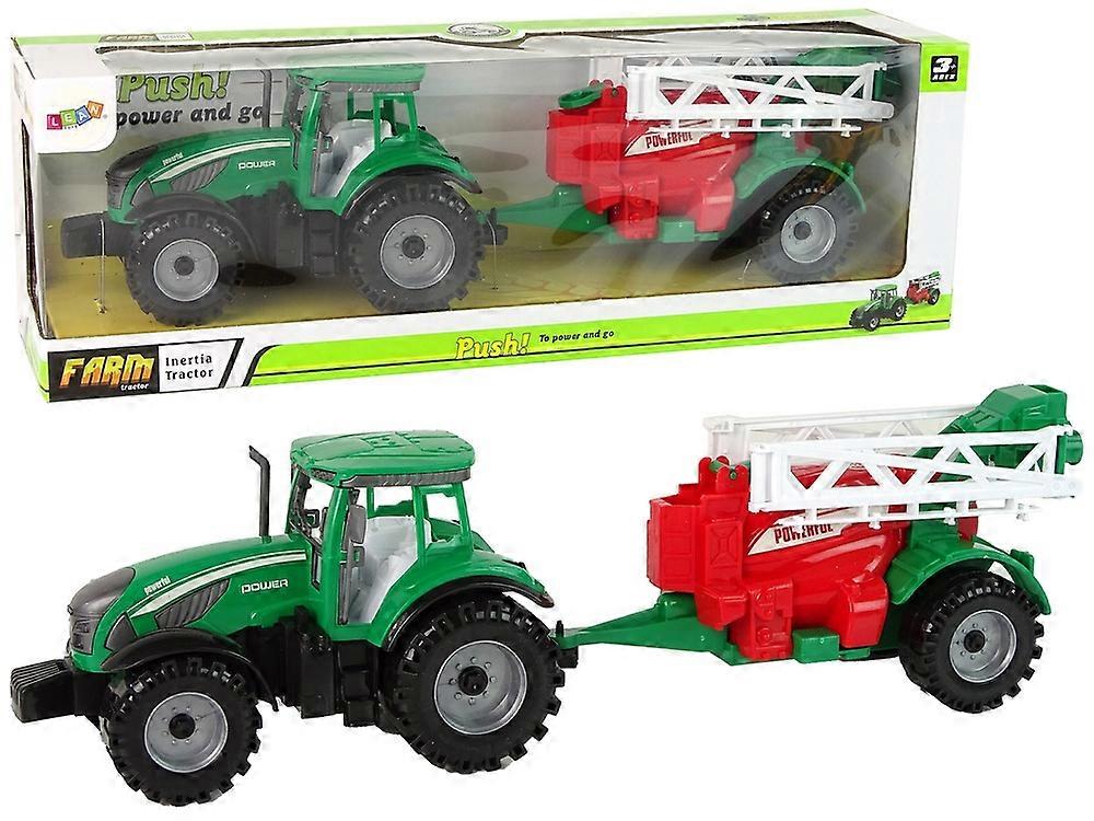 Green Farm Tractor with Red Sprayer - Friction Driving Toy