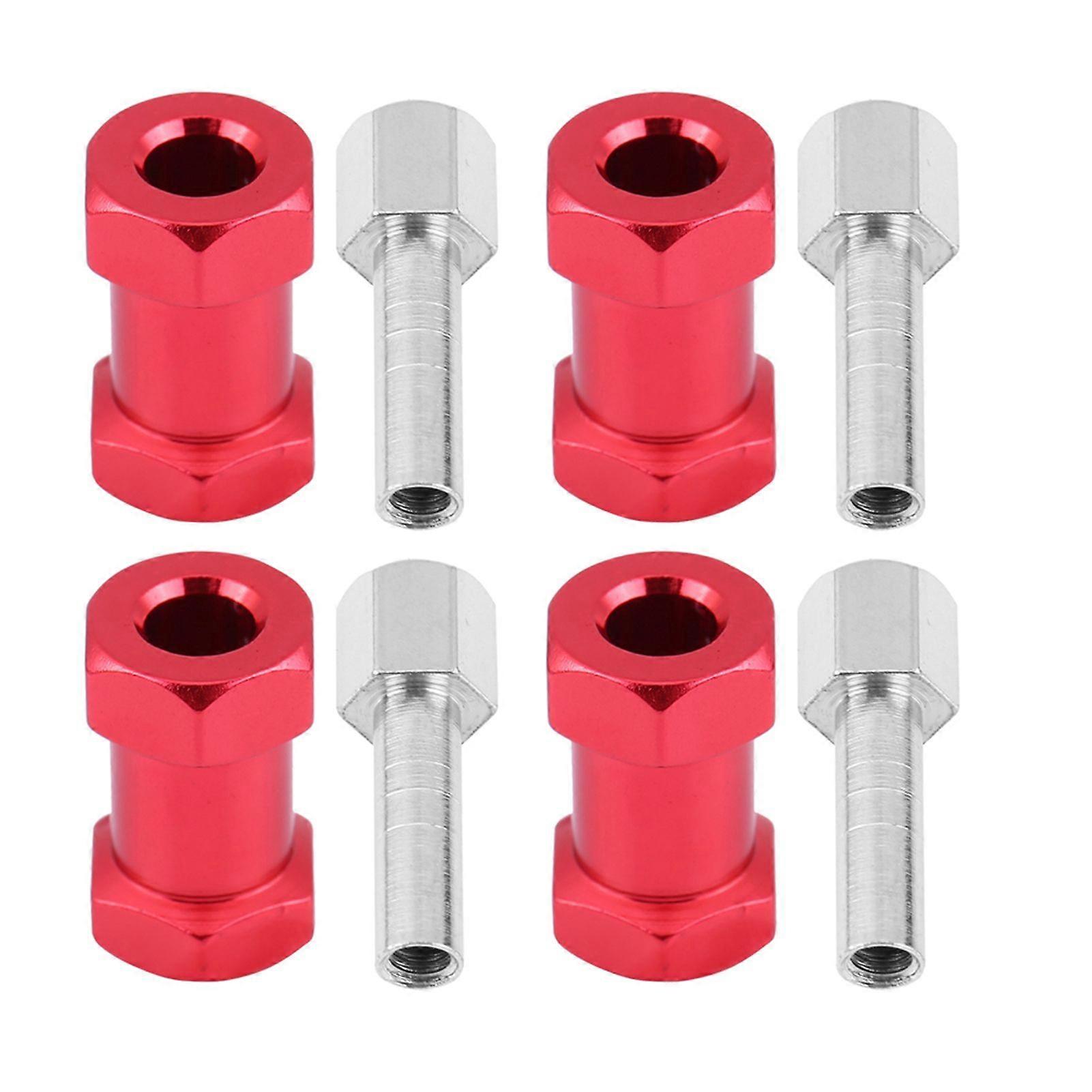 4pcs 12mm RC Hex Wheel Hub Metal Adapter for D90 AX10 CC01 SCX10 F350 Crawler (20mm Red)