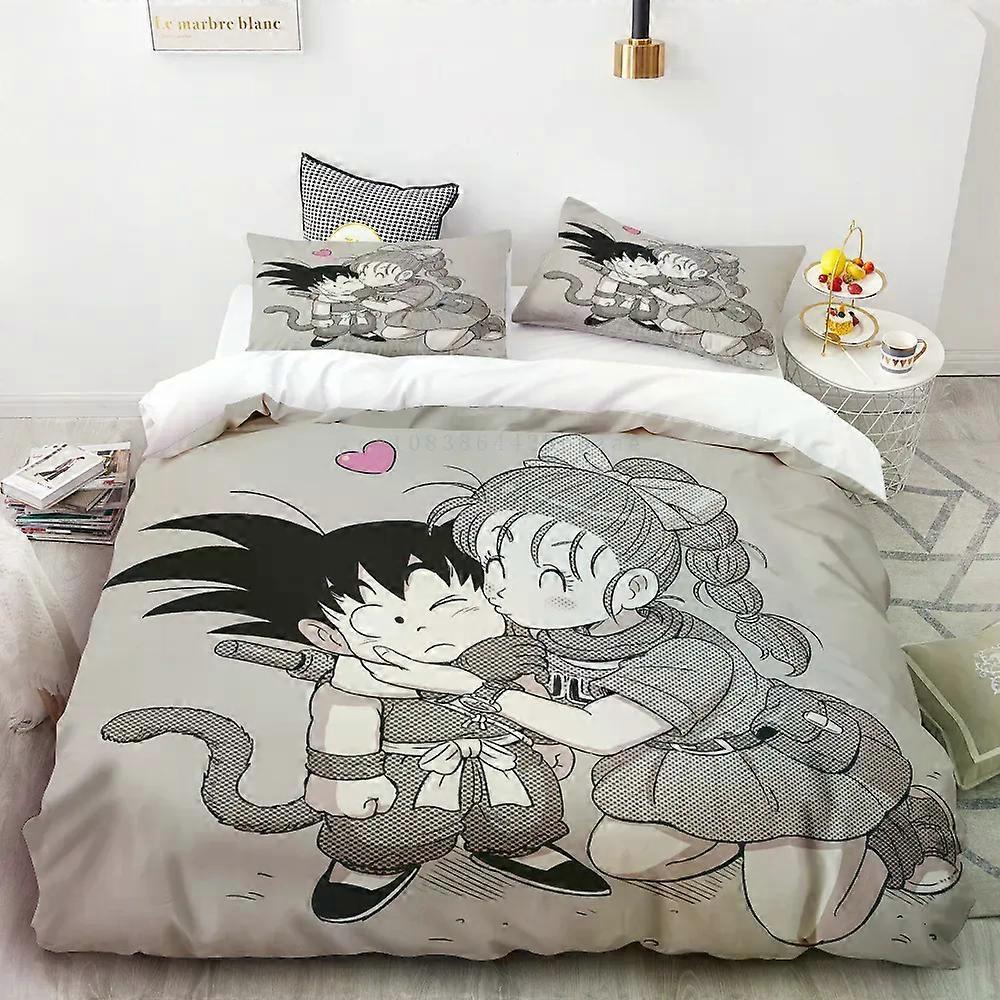 TE2074 Påslakan Dragon Ball 3d Tryckt Sängkläder Anime Goku Täcke Sängkläder Enkelsäng Full Queen Size Barn Vuxna Pojkar Gåva