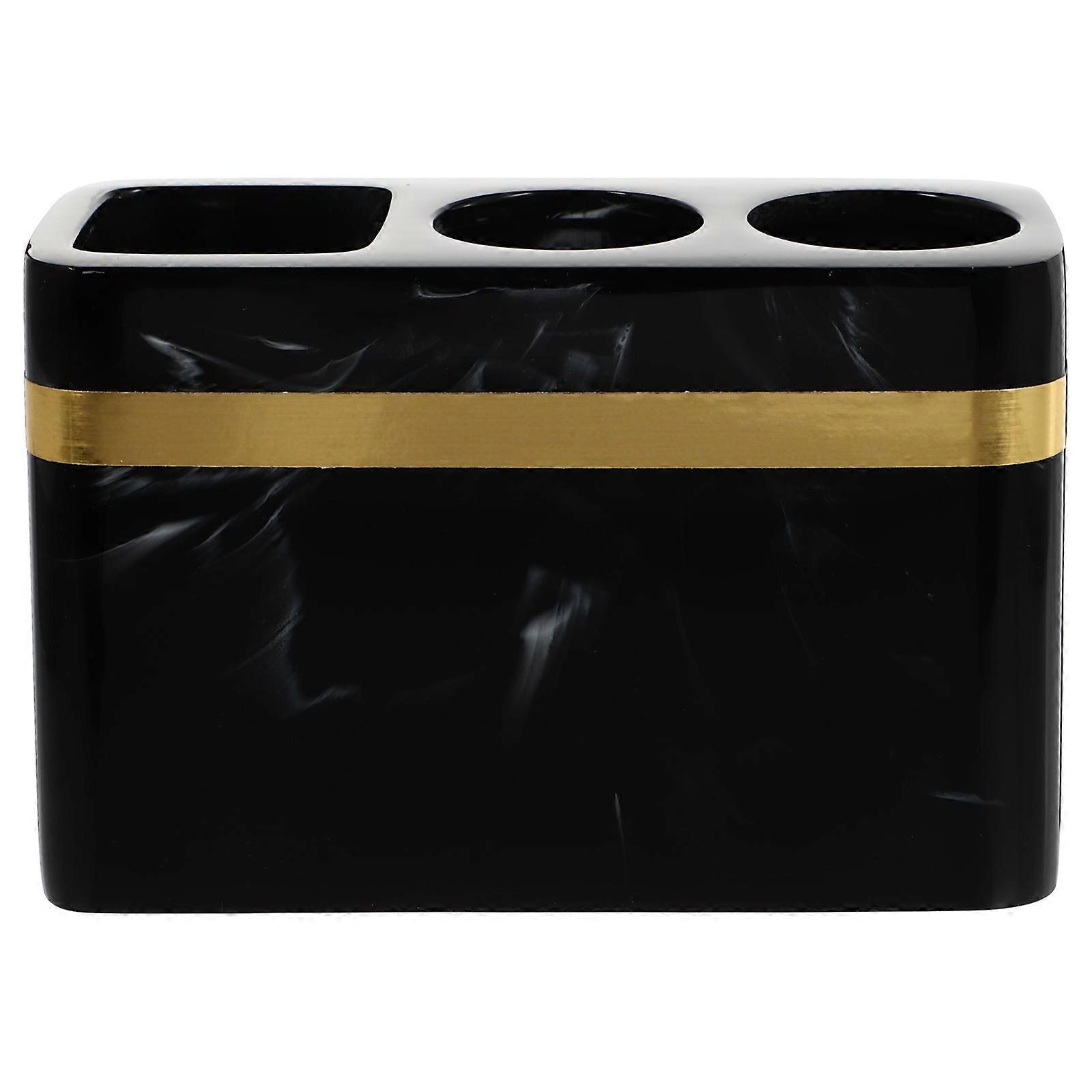 Toothbrush Racks for Bathroom Storage Black Resin 2Pcs Toothpaste Holders