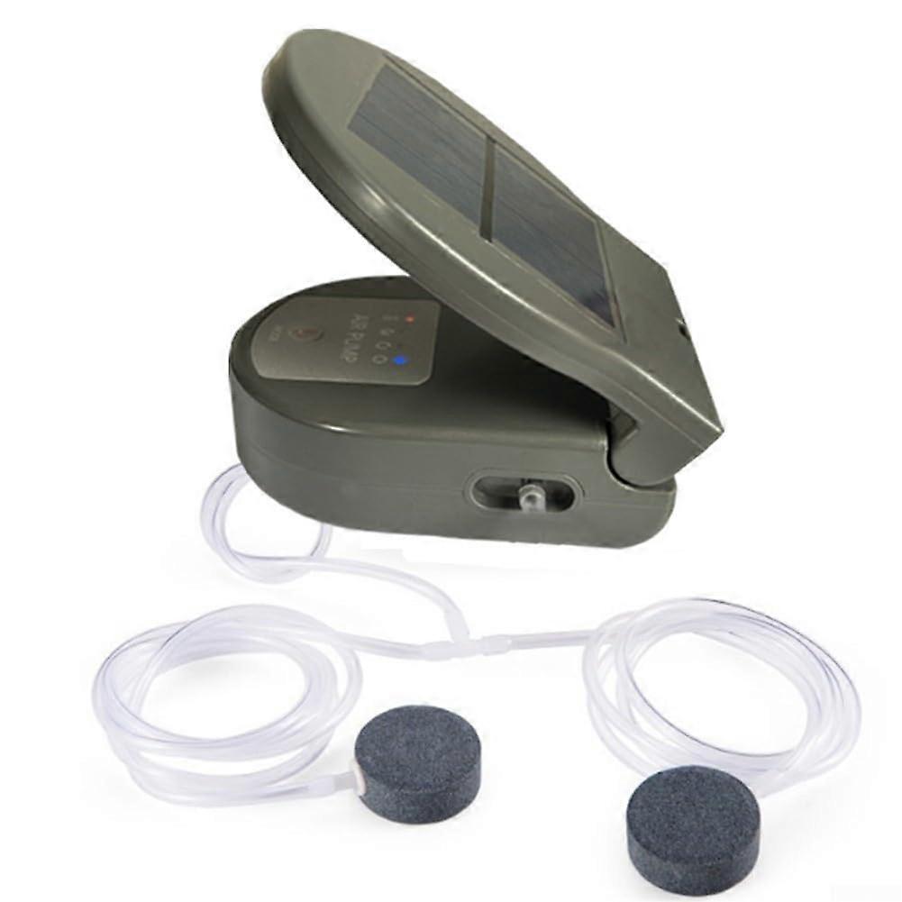 Portable Solar For Pond Oxygen Pump With Battery Gray 2600mAh Solar Powered Pond Aerator