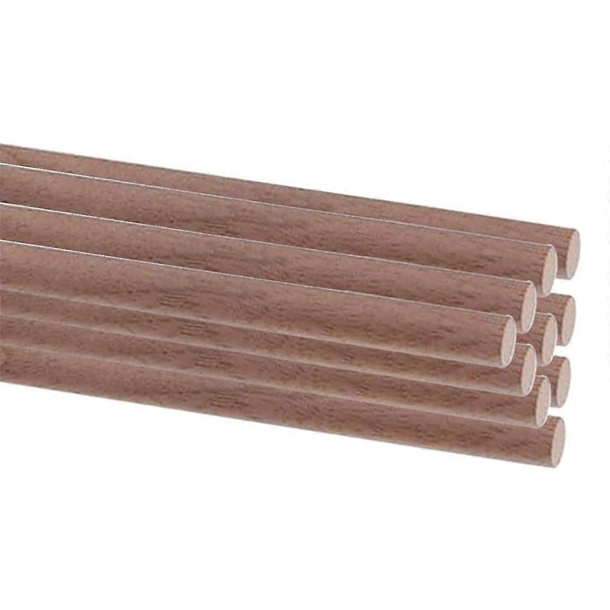 10 PCS Wooden Dowel Rods for Crafts Round Unfinished Walnut Dowel Rod Sticks Hardwood Sticks for DIY Crafting