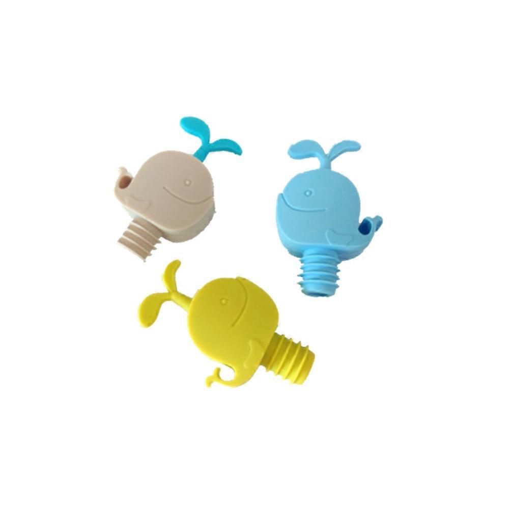 Creative Whale Bottle Saver for Restaurant Social Gathering Sky-Blue Silicone Aeration 3Pcs