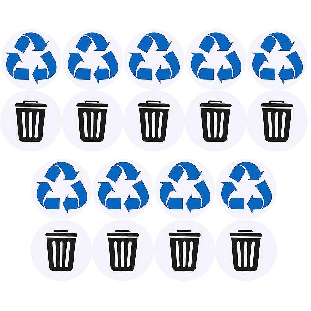 Trash Can Recycling Sticker Decals for Waste Sorting 2Sets Assorted Color