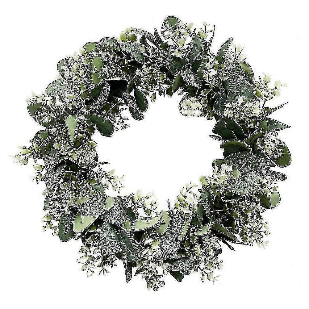 Eucalyptus Wreath Farmhouse Decor, Green Wreath Front Door Farmhouse Artificial Wreath Spring Summe (haoyi)