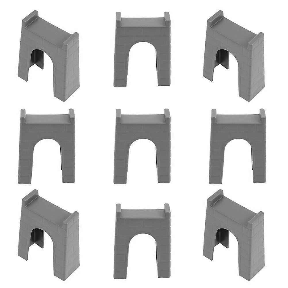 Train Bridge Support Toy for Playing 9Pcs Plastic Bridge Set Grey