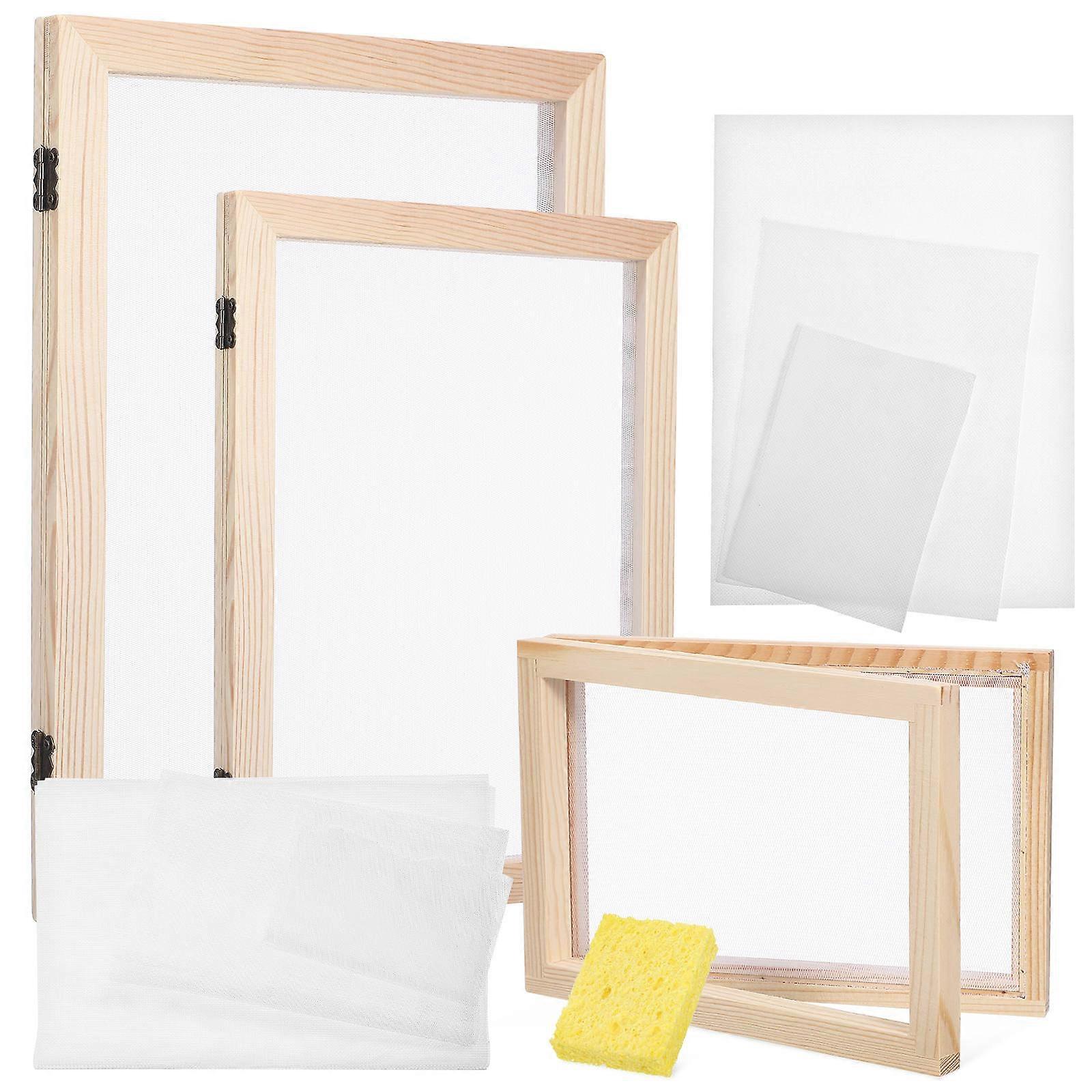 Paper Making Kit Wooden Frames for Crafting 3Sets of Paper Making Screens