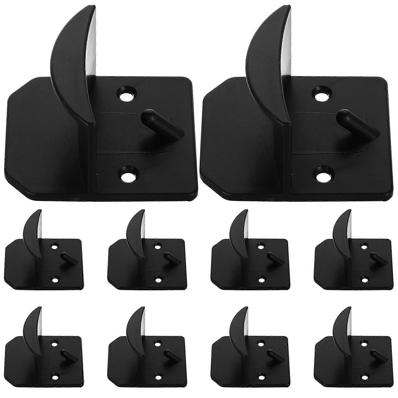 Wall Hat Hooks for Hat Organizer 10Pcs Black Adhesive Plastic Racks