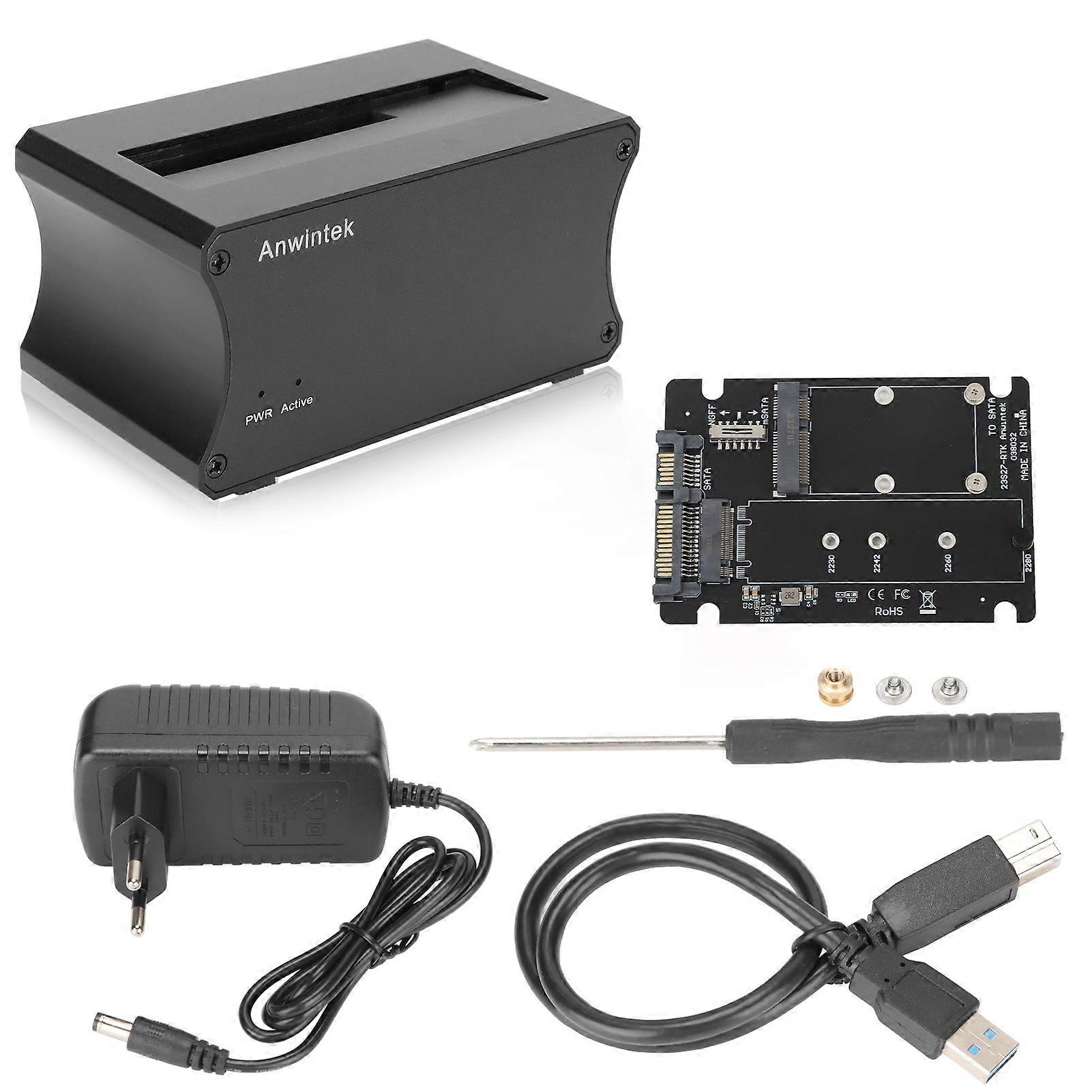 USB 3.0 to SATA External Hard Drive Docking Station Single Disk 5Gbps Aluminum Alloy Copy Function HDD Dock 100240V EU Plug