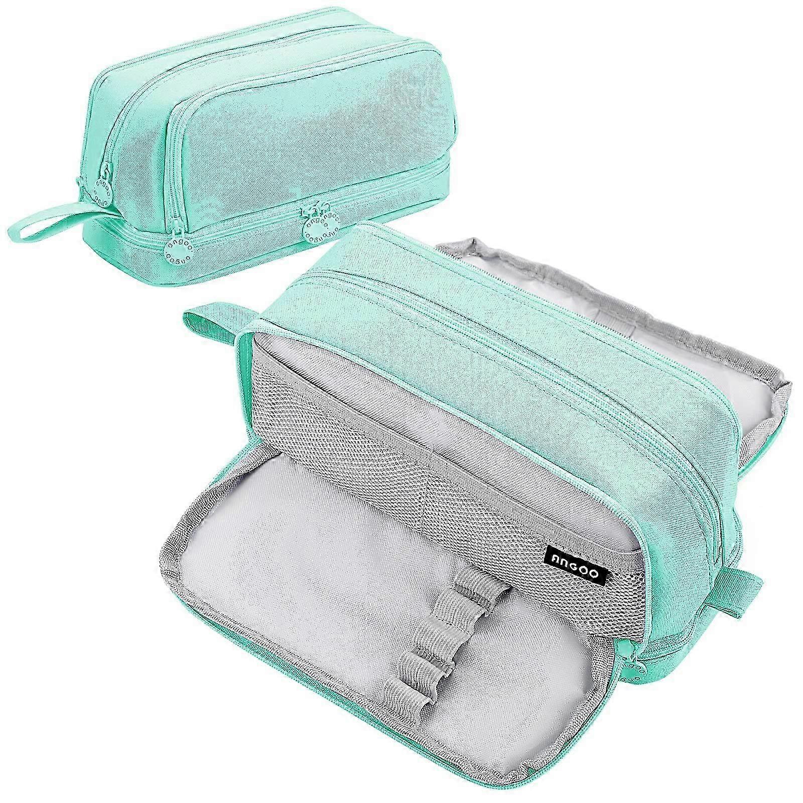 مقلمة مع 4 مقصورات ، مقلمة كبيرة مقلمة منظم قرطاسية جمالية للأطفال المراهقين الطلاب ، أخضر