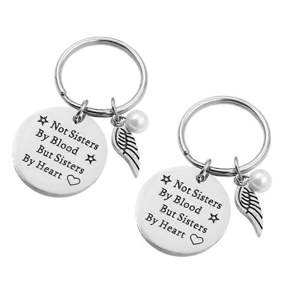 Piccolo portachiavi con perle da regalo per decorazione, set di 2 portachiavi in argento