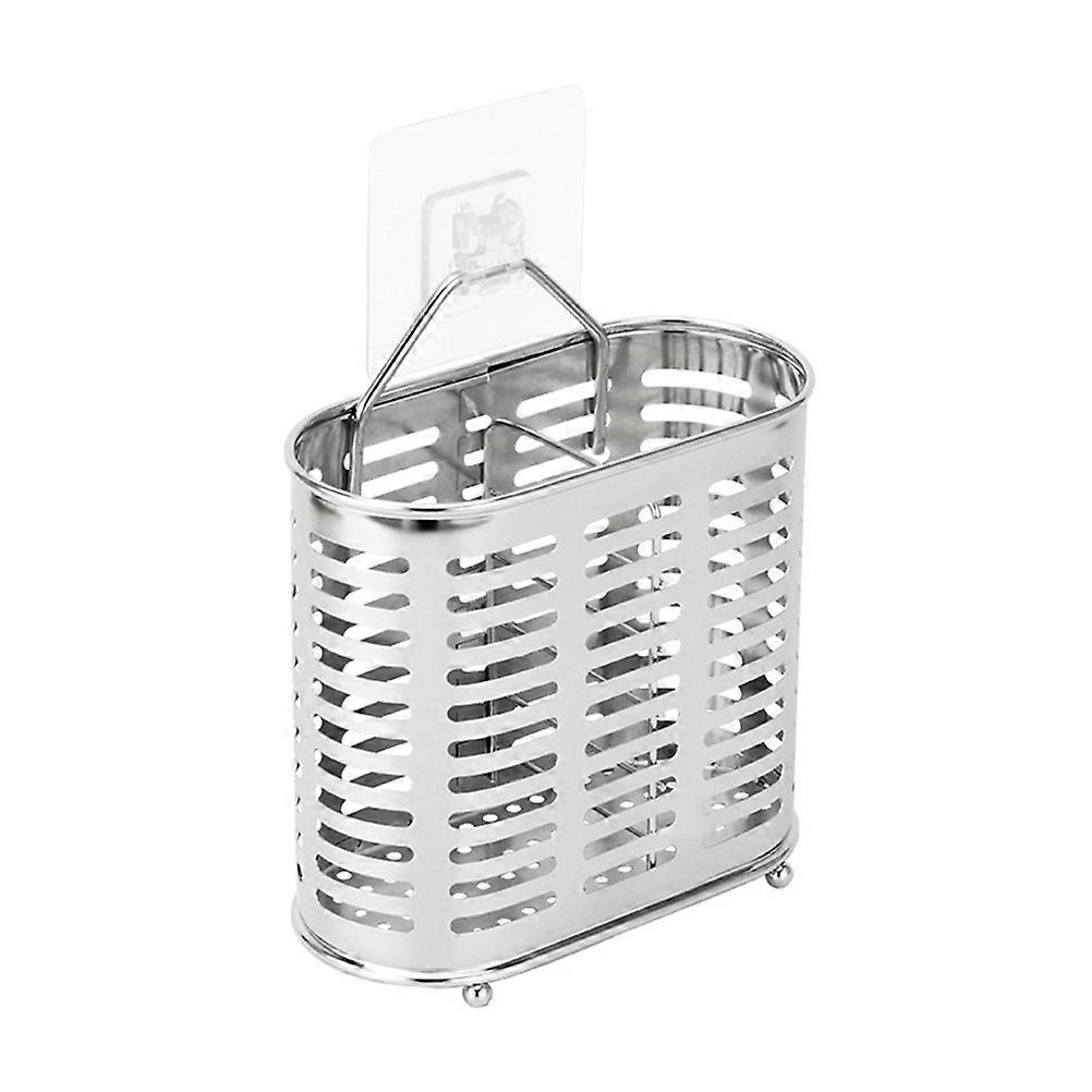 Kitchen Utensil Hanger Chopsticks Holder Tableware Drain Rack Daily Use Silver 16x8x22cm Storage 1Set