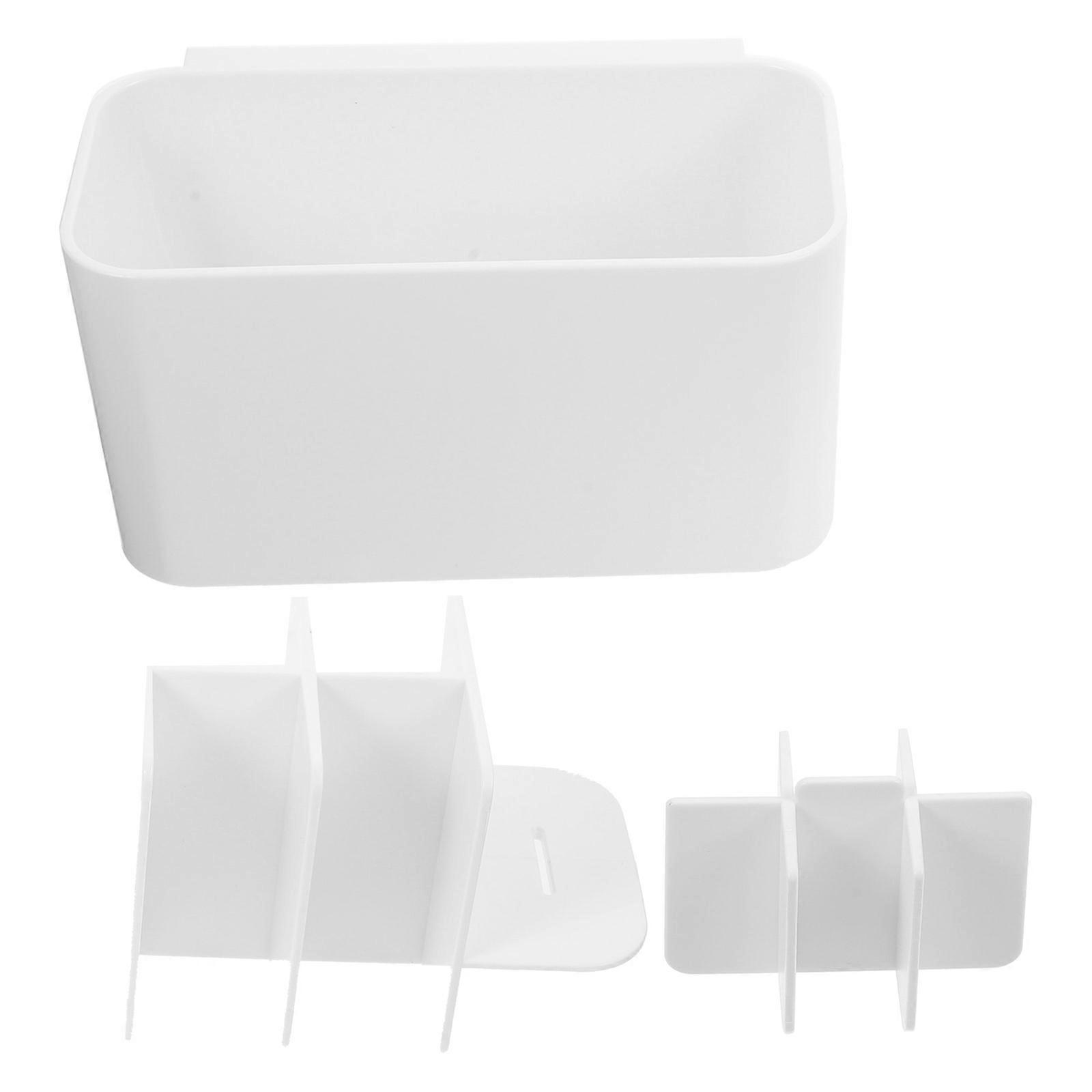 Toothbrush Holder Storage Container For Bathroom Organization With Rounded Corners 2Pcs White