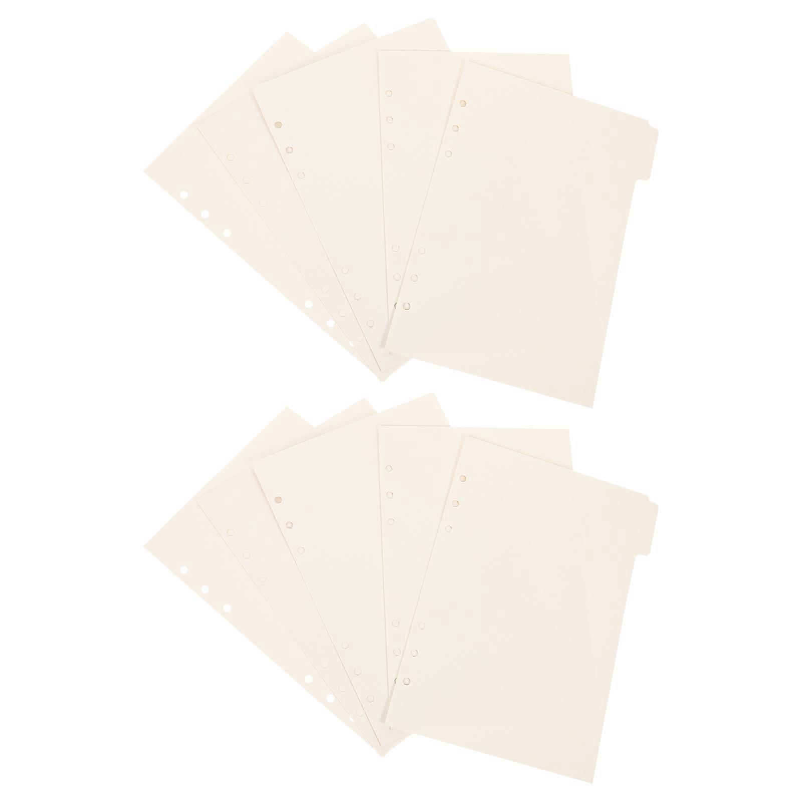 75Pcs Paper Binder Dividers for Office Use White Tab Divider Sheets