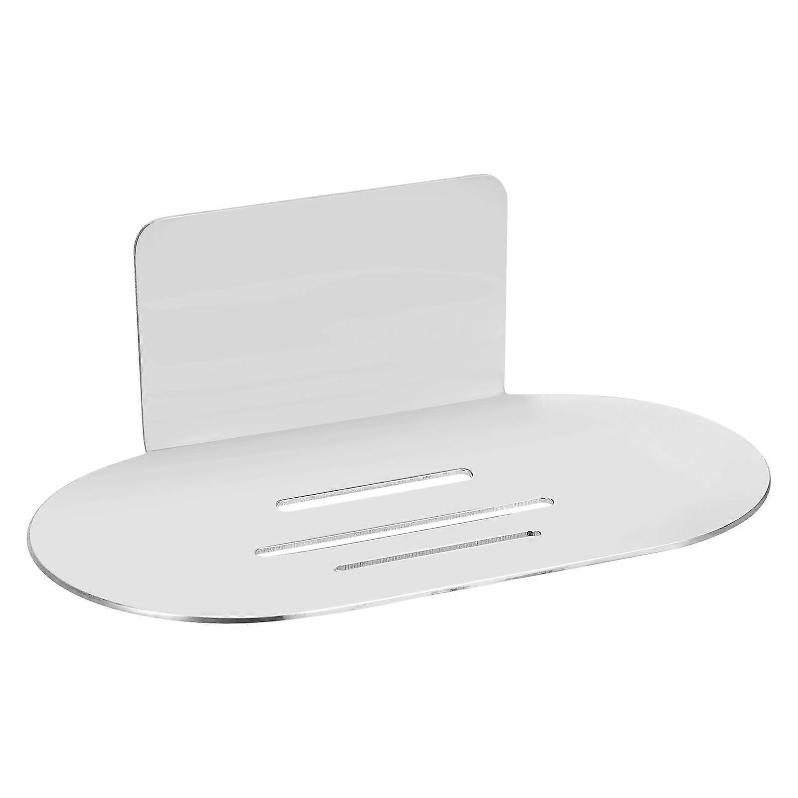 Shower Stainless Soap Rack Oval Soap Storage Ventilation 14X8X4.8CM 1Pack