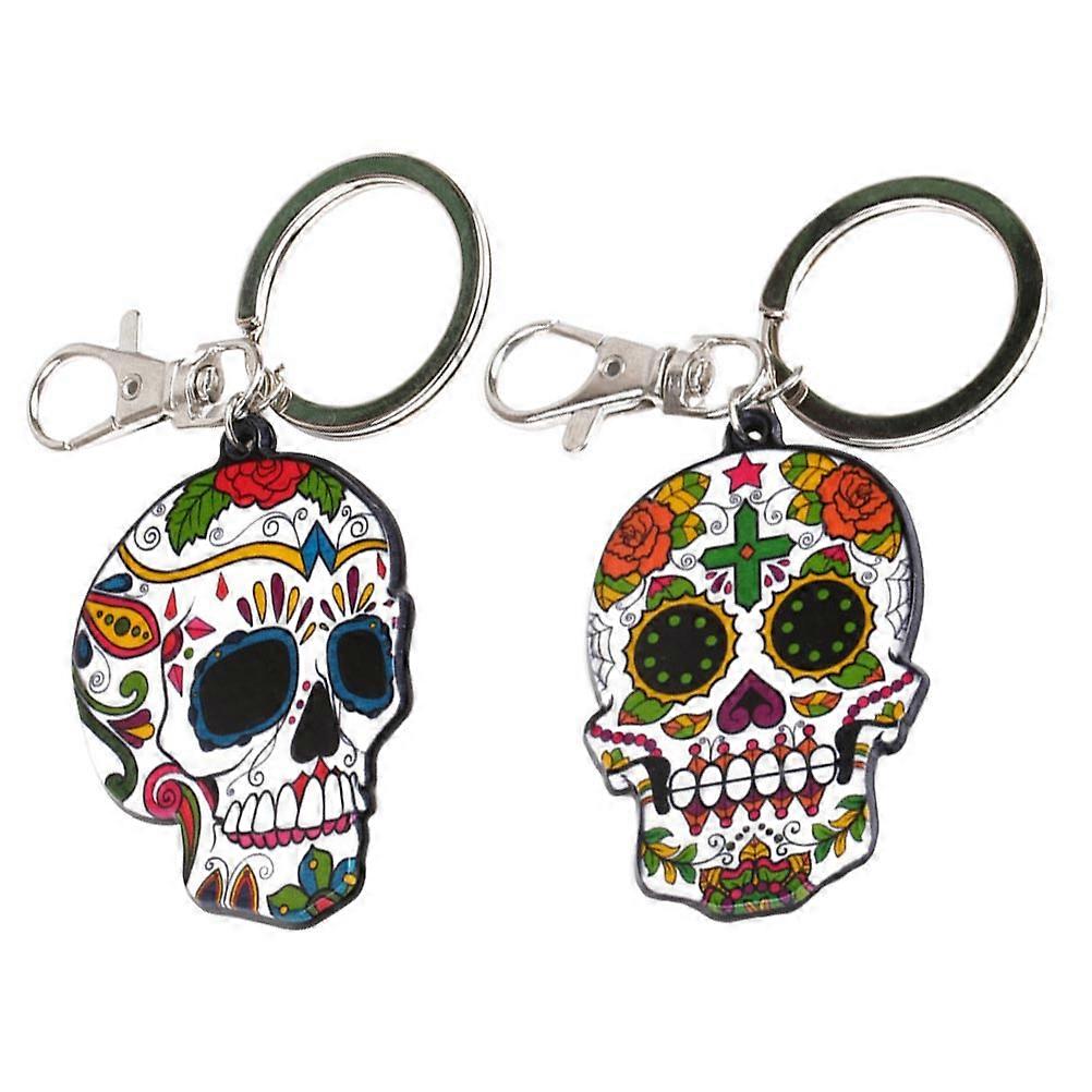 Acrylic Skull Key Ring for Hanging Keys 4Pcs Creative Design