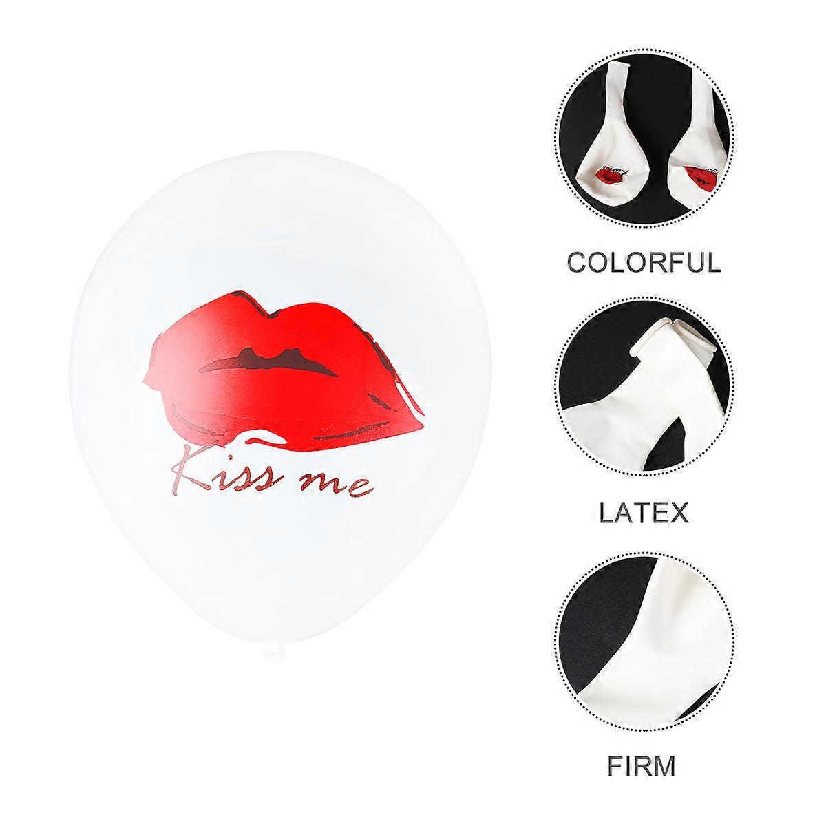 Red Lips Pattern Latex Balloons Set for Party Decoration 40Pcs Red