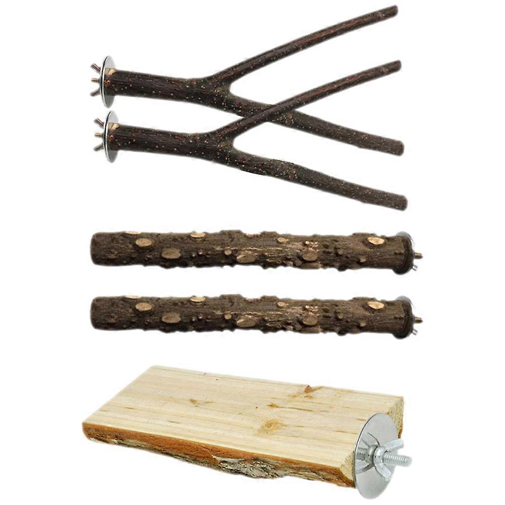 Wooden Bird Perch Set 20 Pcs Multi-Color Sticks For Parrots And Birds Suitable For Resting Support In Cages