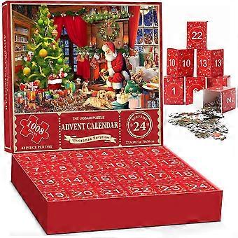 Christmas Calendar Jigsaw Puzzle Christmas Countdown Jigsaw Puzzle Blind Box Toy 1000 Pieces