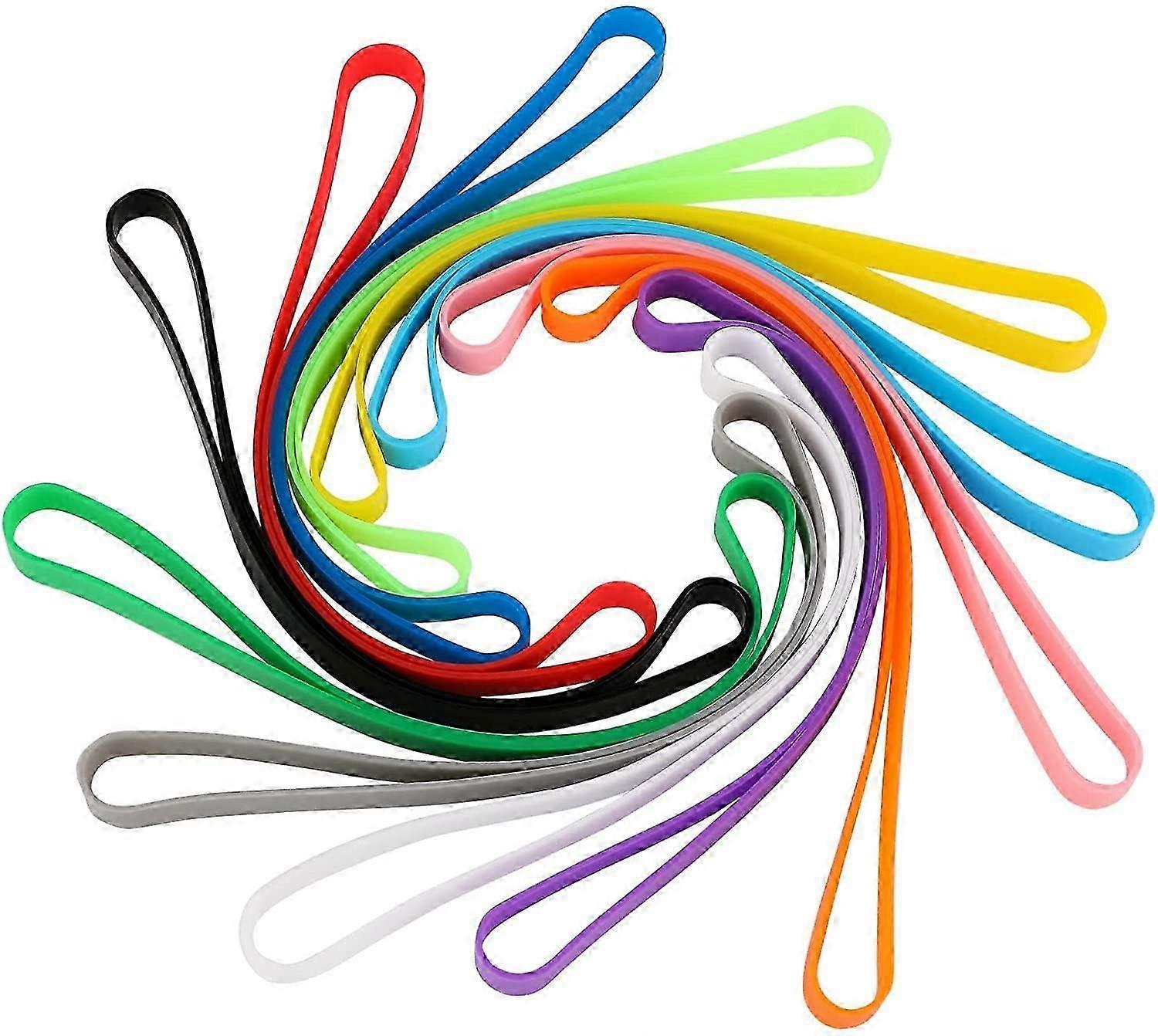 12 Pieces Big Rubber Bands, Colorful Elastic Bands for Office Supply Books, Art, Exercise, Crab Traps