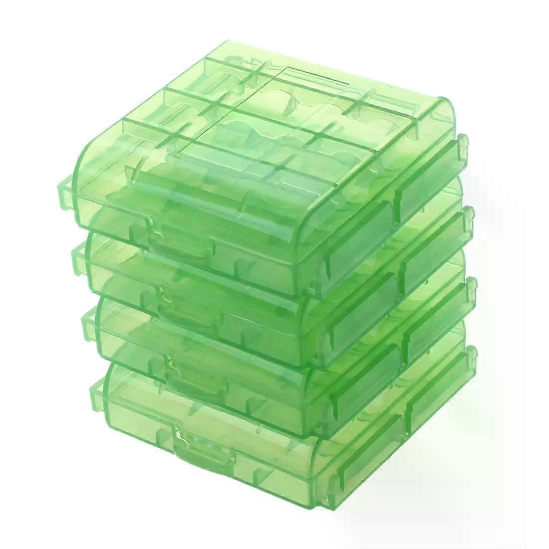 Pack of 4 PCS AA / AAA Battery Storage Hard Case Box-Green