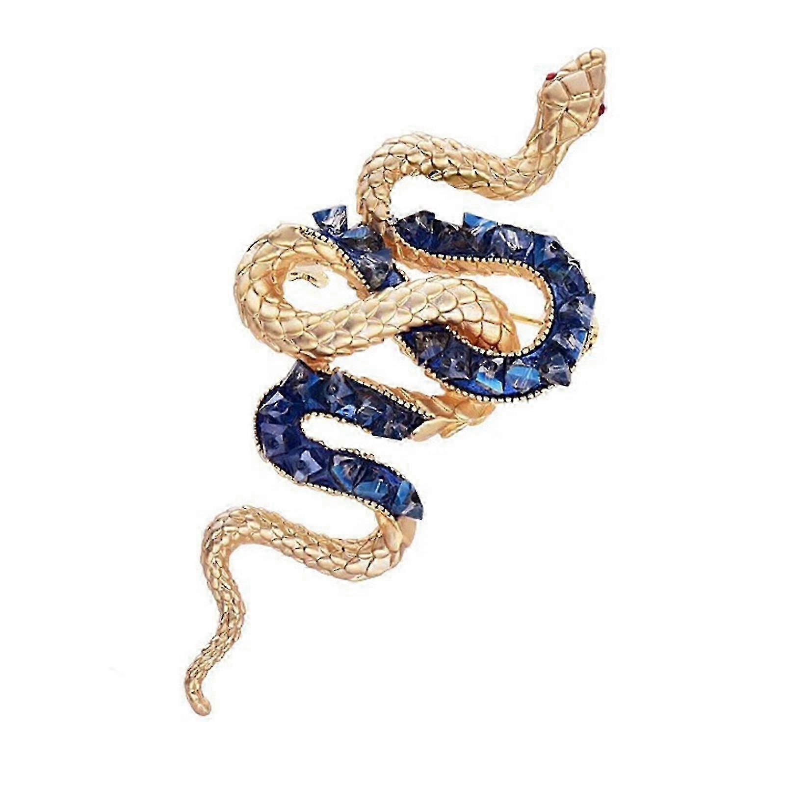 Crystal Snake Brooch Metal Badge Pin Nonfade Charm Suit Pin For Everyday Use And Festival Formal Event Women Men Unisex  Red