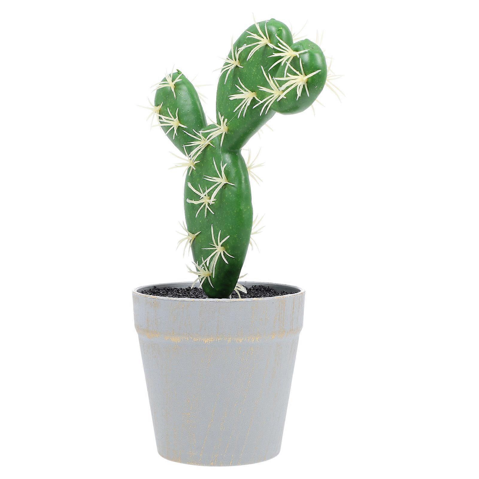 Simulation Cactus Succulent Modeling Home Cactus Statue Tropical Cactus Decor 23X15CM Quiet and Elegant Look 1Pcs