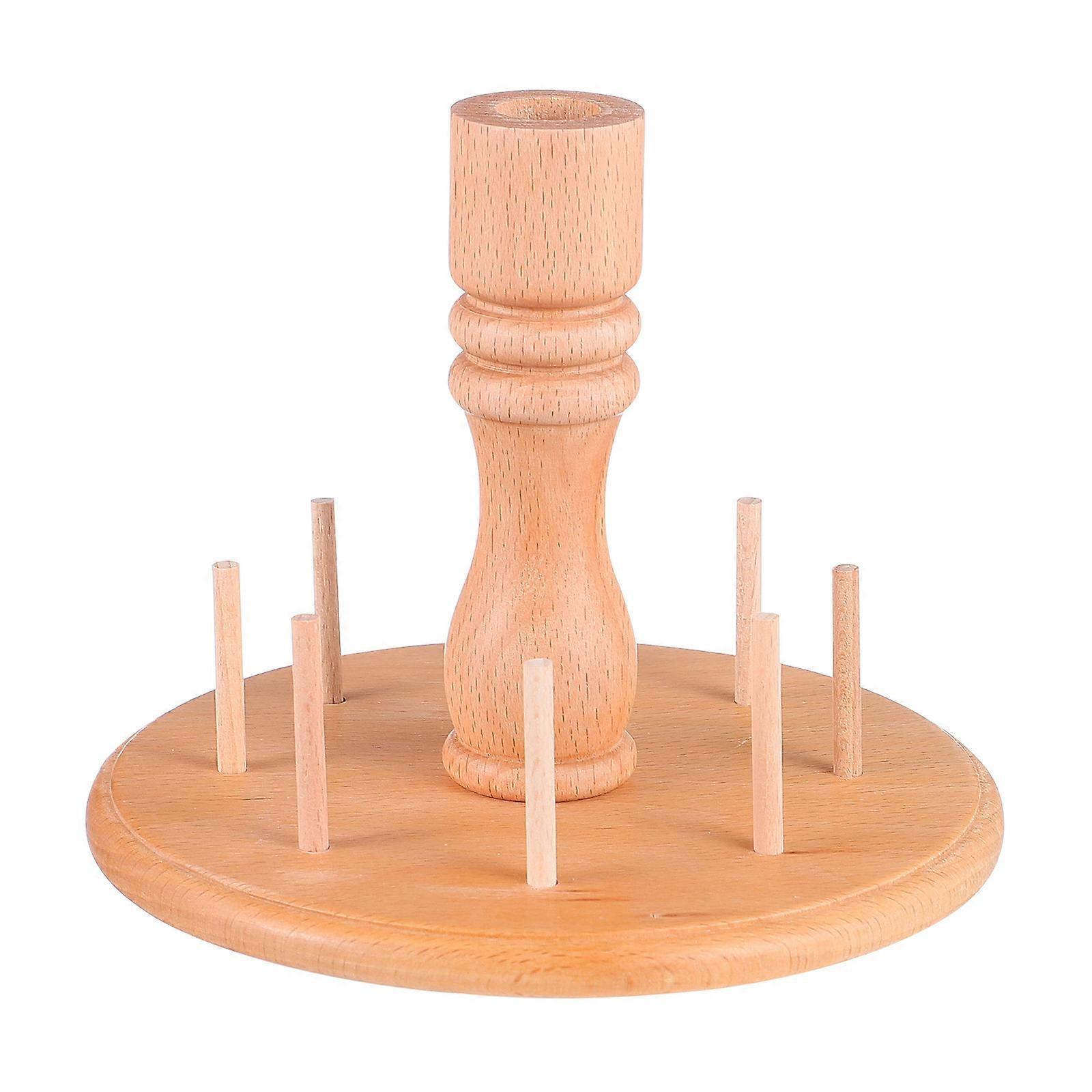 Beige Wooden Thread Holder for Sewing Spools 1Pcs Storage Rack
