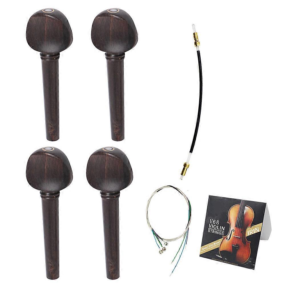 Violin Supplies Ebony Three-Piece String Set for Violin 3Sets Assorted Color