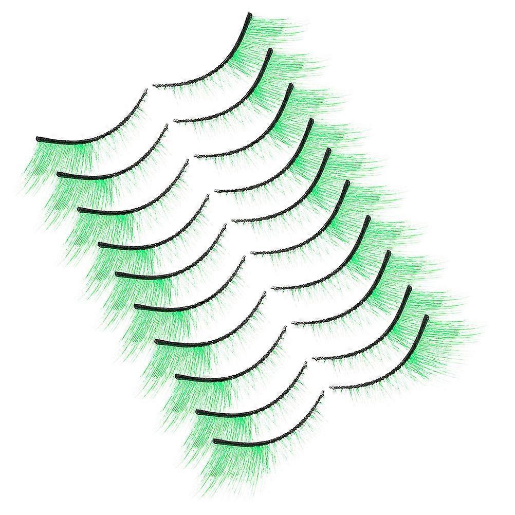 Green Cosplay Eyelashes False Eyelashes for Dramatic Looks 20Pairs