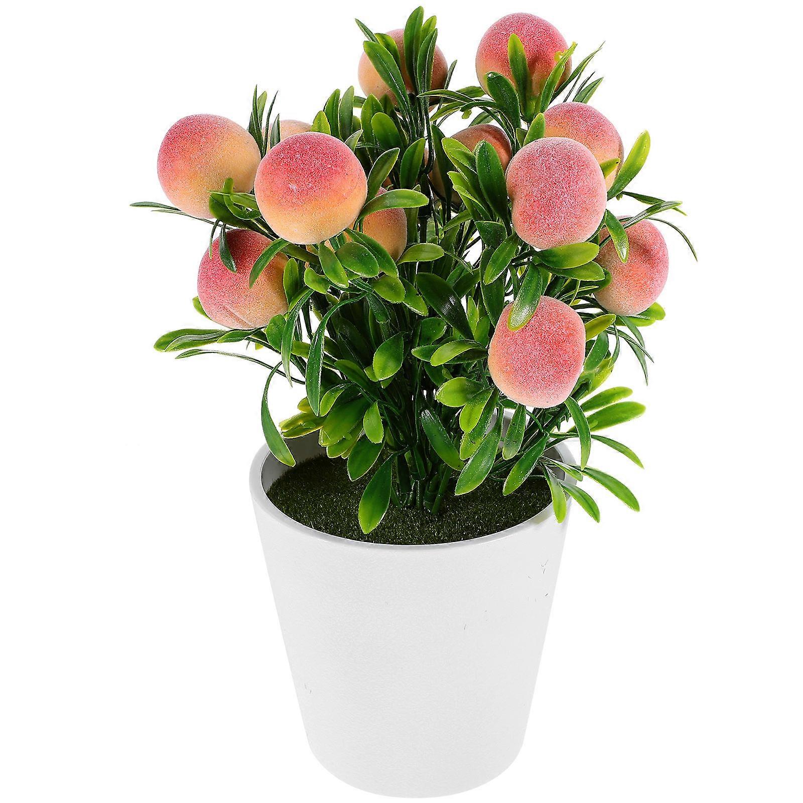 Fake Fruit Tree Decor Artificial Potted Plant for Tabletop with 2Pcs Pack
