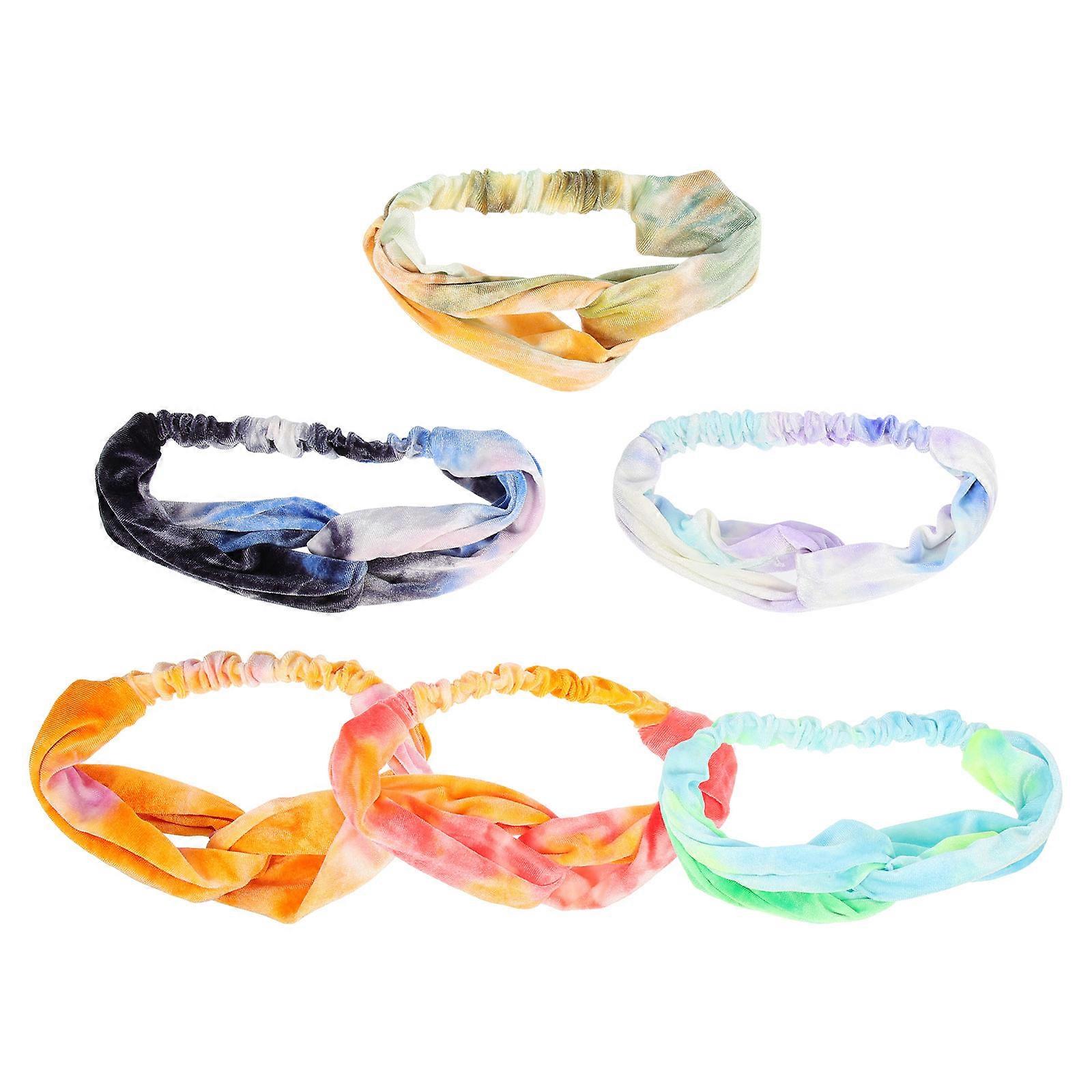 6Pcs Creative Knotted Headband Accessories For Athletes Assorted Color Exercise Elastic