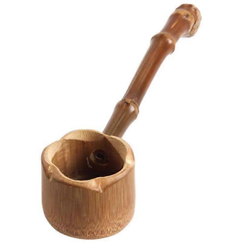 竹水ひしゃく日本水すくい入浴ひしゃく、ガーデンティーセレモン用ロングハンドル付き