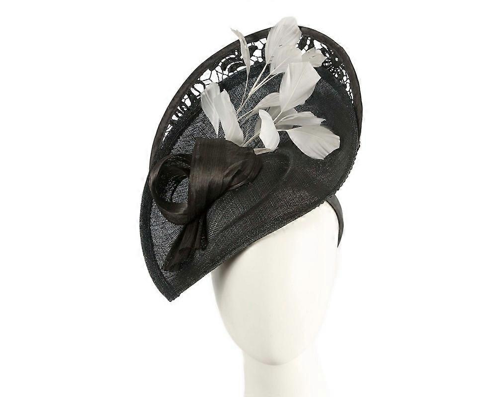 Bespoke black & white racing fascinator by Fillies Collection S293BW
