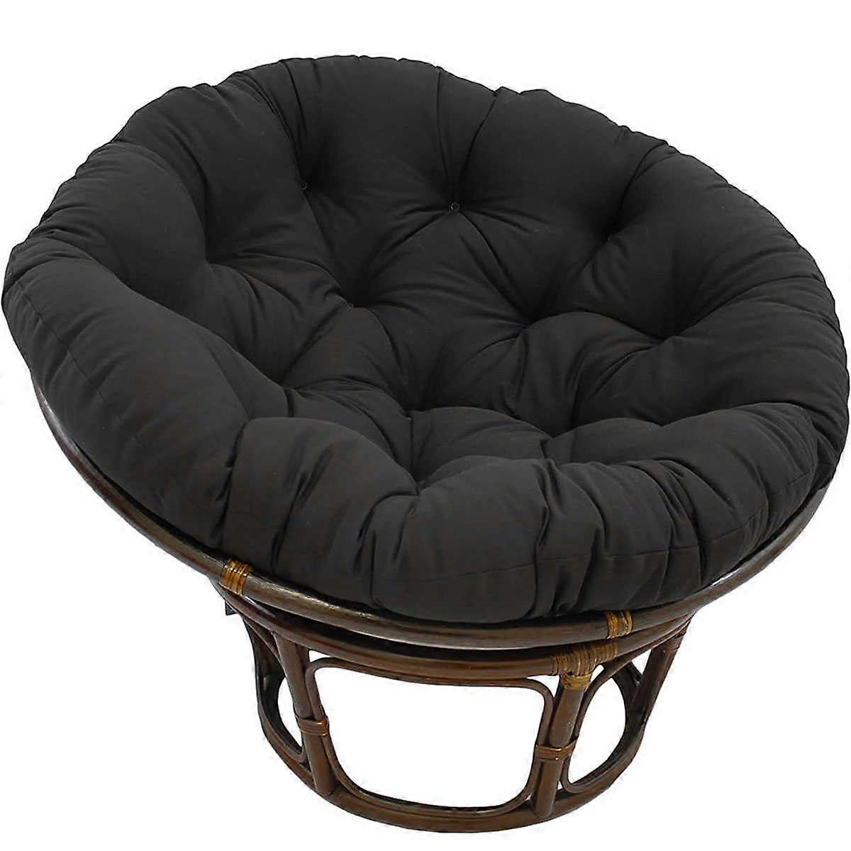 Double Egg Chair With Oversized Cushion And Round Pillow, Double Padded Seat Cushion For Rattan Swing Wicker Egg Chair